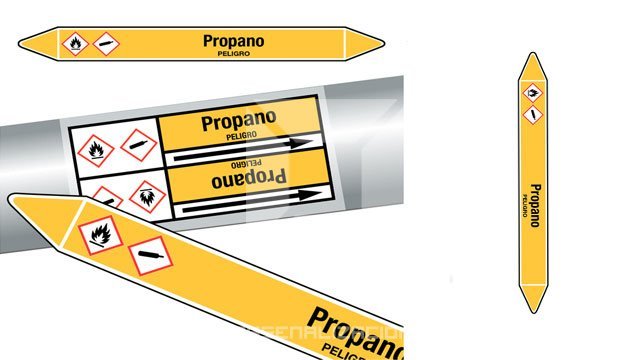 etiquetas para tuberías de gas