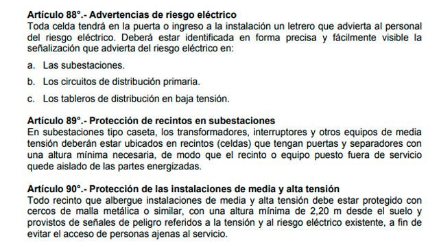 reglamento de seguridad en el trabajo con electricidad