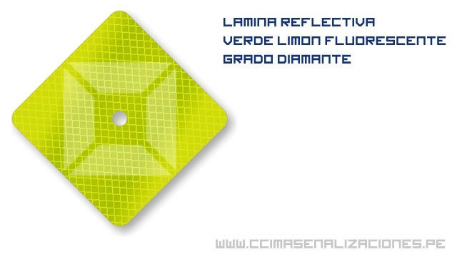 lamina reflectiva fluorescente verde limón